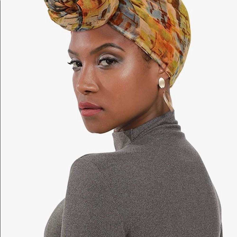 Yellow Head Scarf for Women Large Head Wraps Lightweight Scarf Long Turba…​​